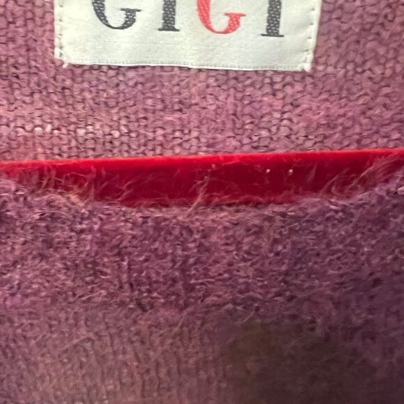 GIGI Woman Cashemere Mohaire Purple Floral Sweater - Picture 9 of 12